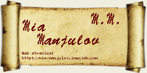 Mia Manjulov vizit kartica